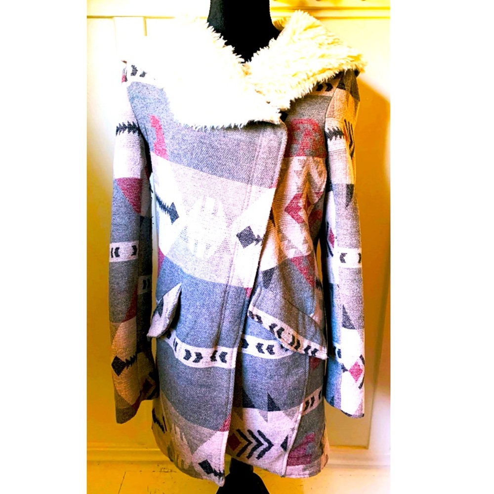 Asymmetrical Southwest warm winter coat